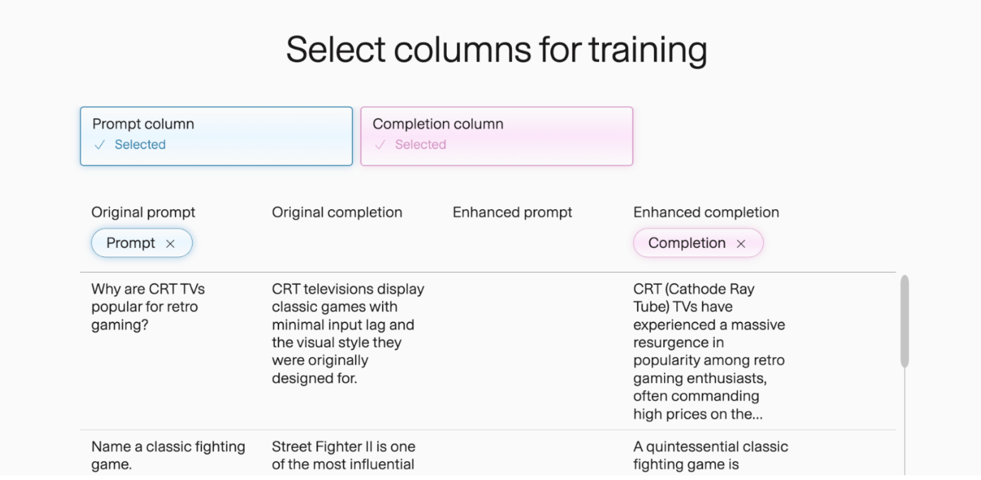 Compare and select the AutoScientist training columns